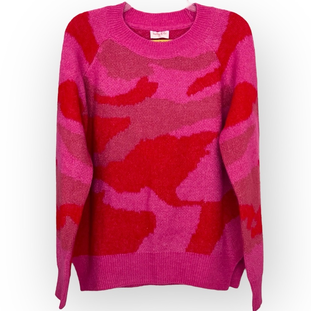 NWT Hailey & Co Size Small Pink Spotted Sweater Acrylic-Polyester-Spandex